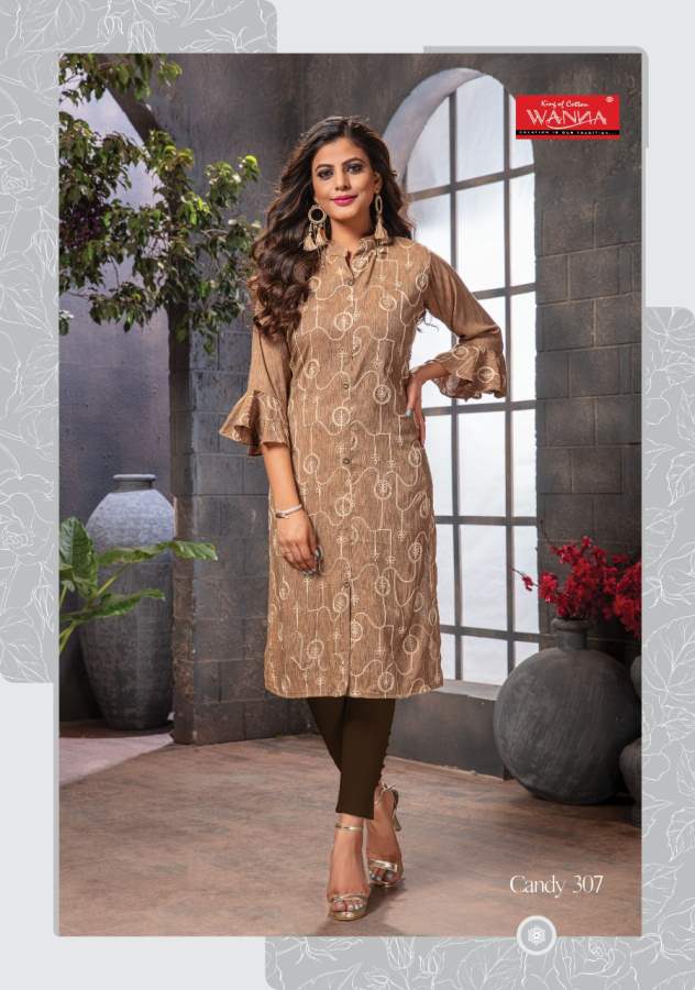 Wanna Candy 3 Fancy Festive Wear Rayon With Embroidery Kurti Collection